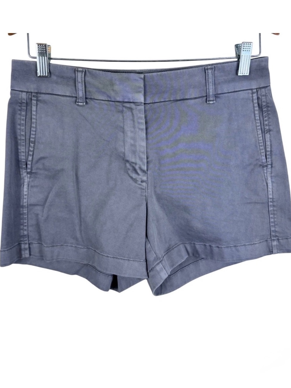 J.Crew Womens Chino Shorts Grey Mid Rise Stretch Cotton Twill Size 4